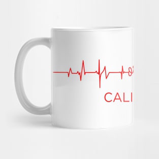 I Love Orinda California USA Heartbeat Funny T-Shirt For Men Women Custom Mug